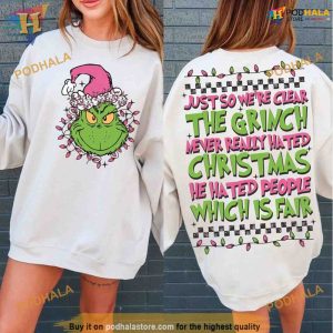 Retro Pink Grinch Christmas Sweatshirt, Funny Xmas Gifts