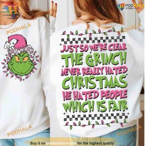Retro Pink Grinch Christmas Sweatshirt Funny Xmas Gifts 2
