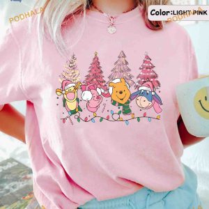 Retro Pooh Pink Christmas Disney Shirt, Funny Christmas Gift Ideas