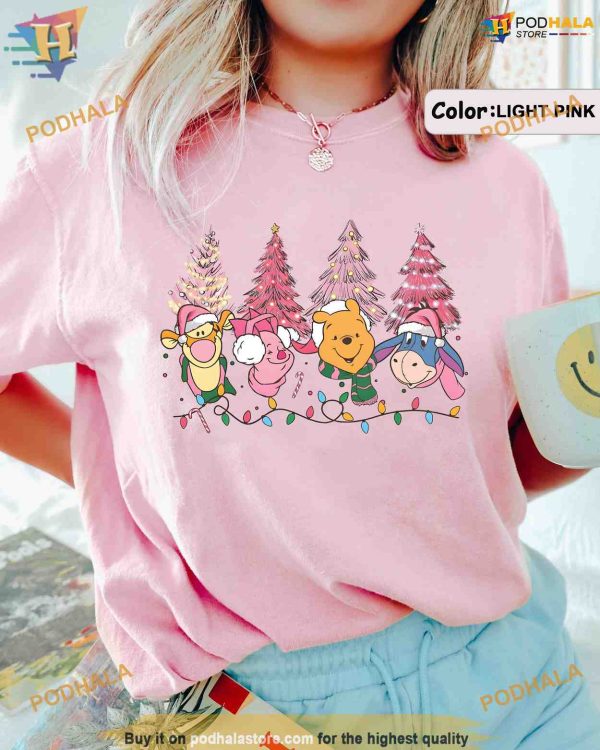 Retro Pooh Pink Christmas Disney Shirt, Funny Christmas Gift Ideas