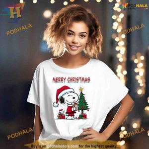 Retro Tree with Snoopy Peanuts Christmas Unisex Hoodie Shirt Sweatshirt Xmas Gift 2