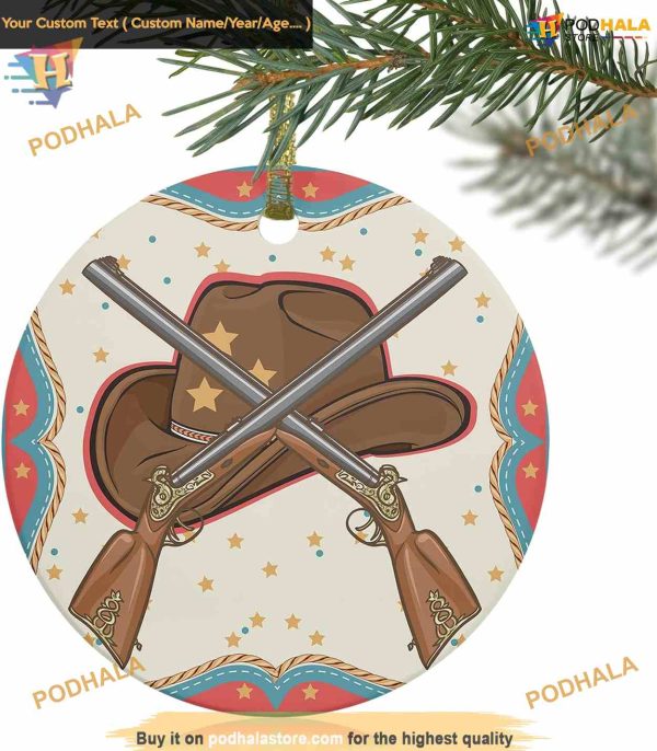 Retro Western Cowboy 2023 Ornaments, Family Christmas Tree Decoration