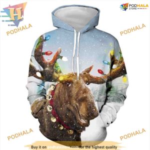 Rhinoceros Xmas 3D Hoodie, Creative Christmas Gift