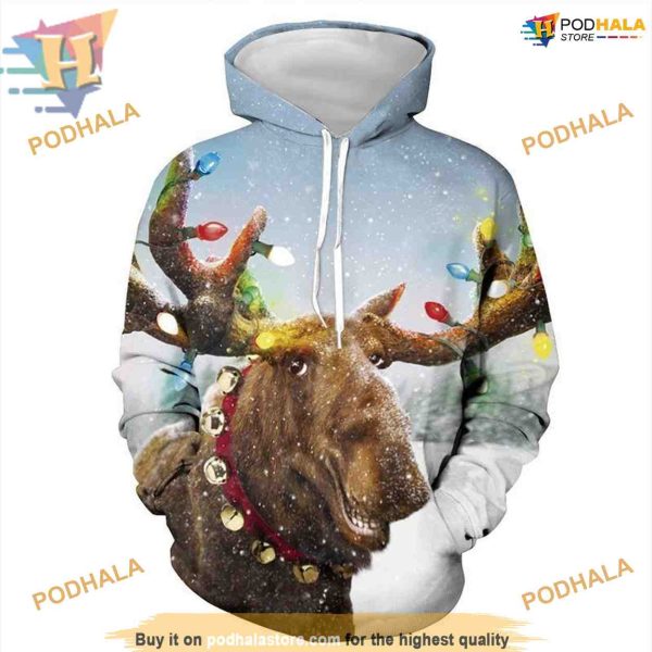 Rhinoceros Xmas 3D Hoodie, Creative Christmas Gift