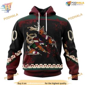 Ribs Design Jersey NHL Halloween Arizona Coyotes Hoodie 3D Special Arizona Coyotes Apparel 1