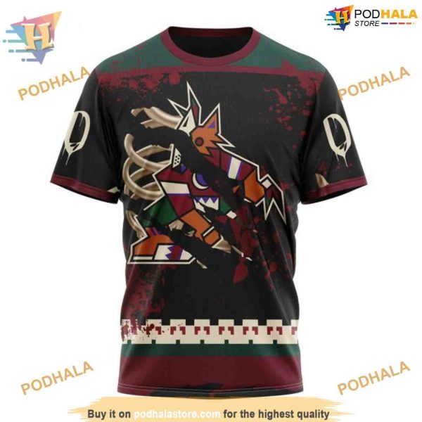 Ribs Design Jersey NHL Halloween Arizona Coyotes Hoodie 3D, Special Arizona Coyotes Apparel