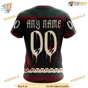 Ribs Design Jersey NHL Halloween Arizona Coyotes Hoodie 3D Special Arizona Coyotes Apparel 4