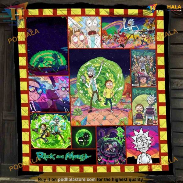 Rickandmorty Cartoon Wrap, Fleece Blanket Fan Blanket, Funny Xmas Gifts