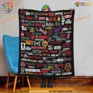 Rock Music Fan Blanket, Cozy Gift for Music Lovers