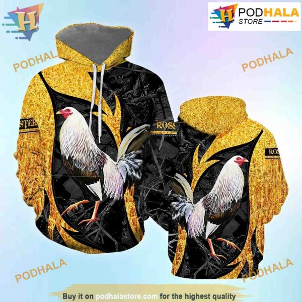 Rooster 3D Funny Hoodie Christmas, Xmas Gifts