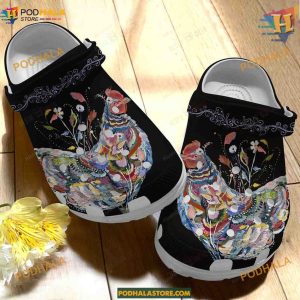 Rooster Art Colorful Chicken Crocs, Artistic Funny Crocs for Creatives
