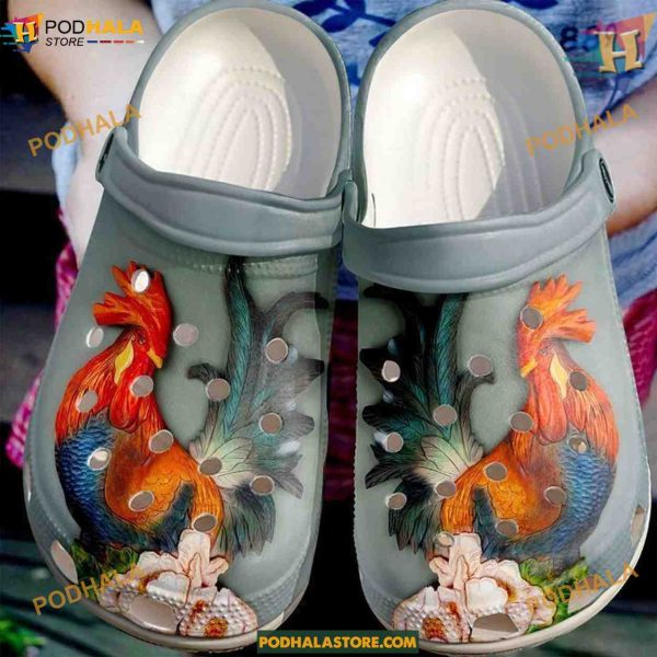 Rooster Chicken Crocs Beautiful Classic Clogs, Funny Crocs for Adults