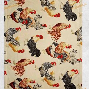 Rooster Morning Fleece Blanket, Cozy Farmhouse Fleece Blanket