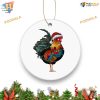 Rooster Wearing Christmas Hat Custom Family Ornaments