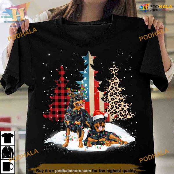 Rottweiler Colorful Xmas Tree Shirt, Family Christmas Shirt Ideas