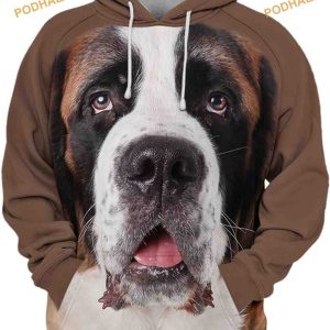 Saint Bernard Adorable Dog Full Printing 3D Hoodie Sweatshirt 2