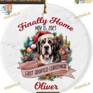 Saint Bernard Dog 2023 Christmas Ornament, Personalized Family Xmas Gift