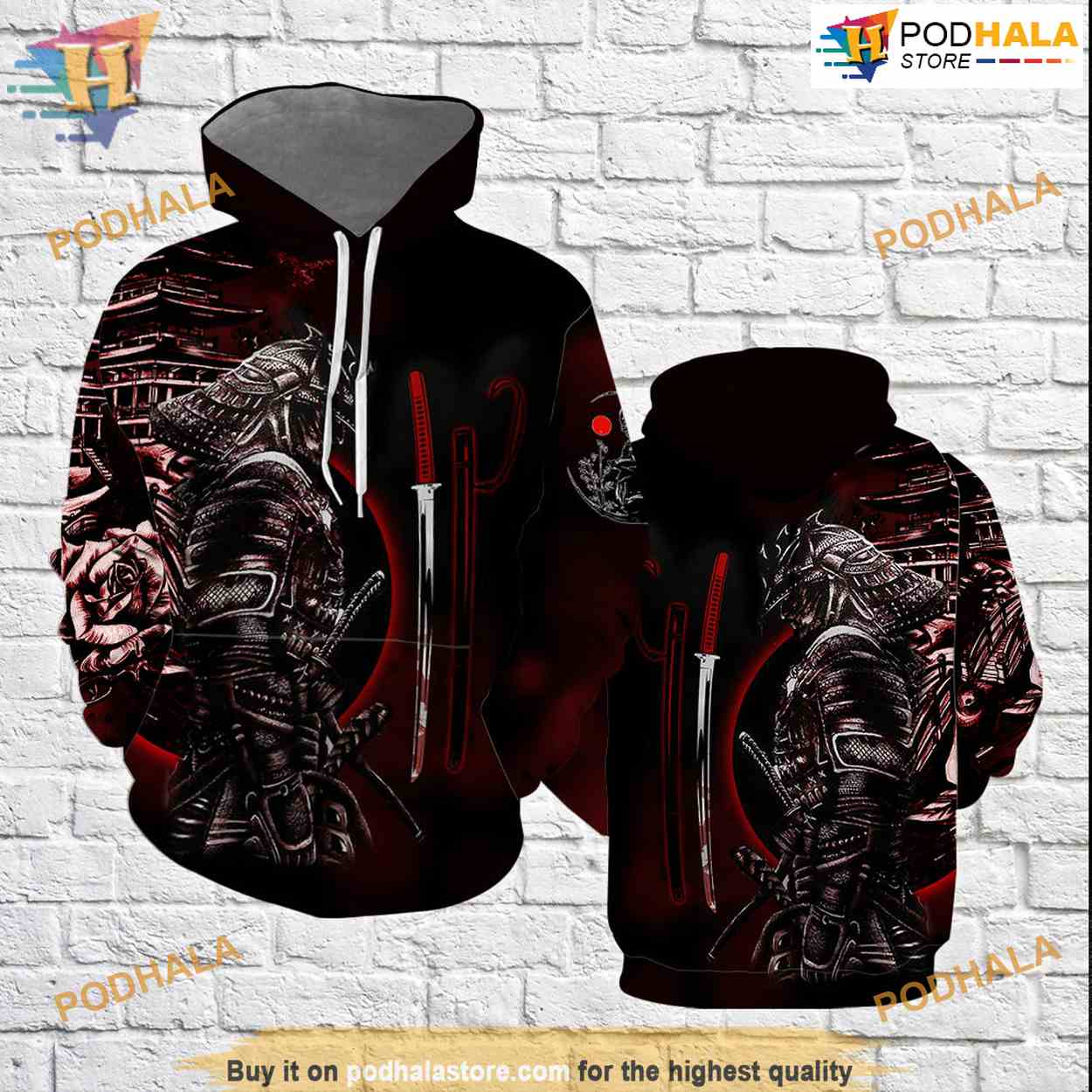 Samurai All Over Printed 3D Hoodie Sweatshirt Adul Samurai All Over Printed 3D Hoodie Sweatshirt Adul