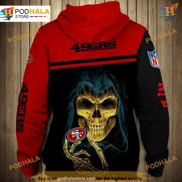 San Francisco 49ers 3D Skull Hoodie, Perfect Women’s 49ers Hoodie