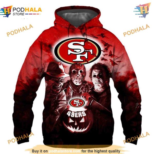 San Francisco 49ers Hoodie 3D Horror Night, Unique 49ers Gift
