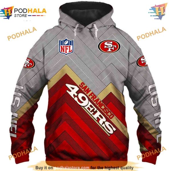 San Francisco 49ers Hoodie 3D Long, S-5XL, Top Men’s 49ers Apparel