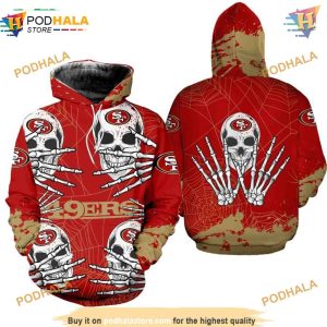 San Francisco 49ers Hoodie Skull, Ideal Halloween Men's 49ers Gear
