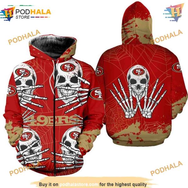 San Francisco 49ers Hoodie Skull, Ideal Halloween Men’s 49ers Gear