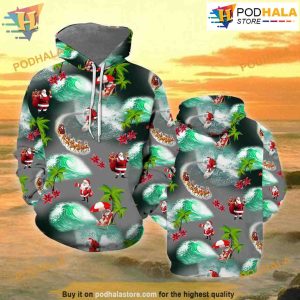 Santa Beach Xmas 3D Funny Hoodie Christmas, Best Family Christmas Gifts