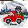 Santa & Bernedoodle Puppy 2023 Ornament, Personalized Christmas Family Gift