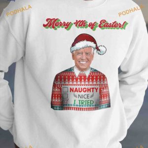 Santa Biden Merry 4th of Easter Joke Shirt, Family Christmas Shirt Ideas