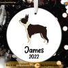 Santa Boston Terrier Ornament, Customized Dog Christmas Decor