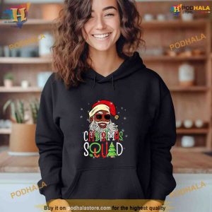 Santa Christmas Squad Black Men African American Pajamas Shirt Hoodie 2