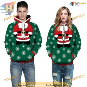 Santa Claus 3D Christmas Hoodie, Funny Christmas Gift Ideas