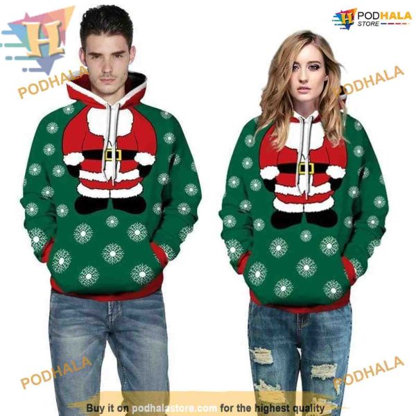Santa Claus 3D Christmas Hoodie, Funny Christmas Gift Ideas