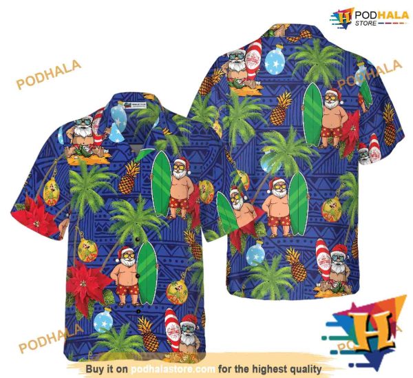 Santa Claus Hawaiian Celebration Shirt, Santa Hawaiian Shirt