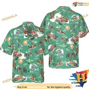 Santa Claus Hawaiian Shirt, Mens Christmas Hawaiian Shirt