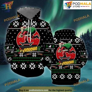 Santa Claus Skateboard 3D Funny Hoodie Christmas, Xmas Gifts