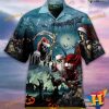 Santa Claus Skull Xmas Aloha Shirt, Mens Christmas Hawaiian Shirt