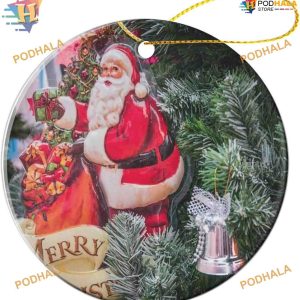 Santa Claus Winter 2023 Ornament, Family Christmas Tree Ornaments, Ceramic