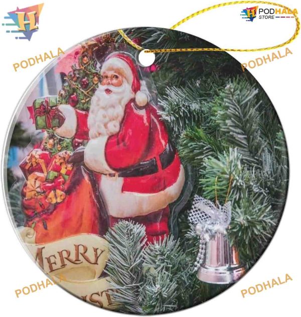 Santa Claus Winter 2023 Ornament, Family Christmas Tree Ornaments, Ceramic