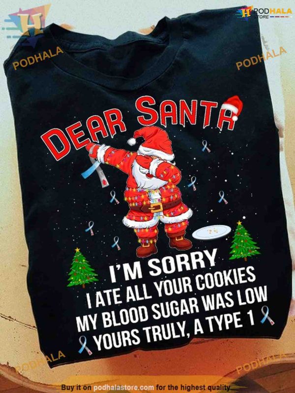 Santa DAB Diabetes Awareness Shirt, Supportive Funny Xmas Gifts
