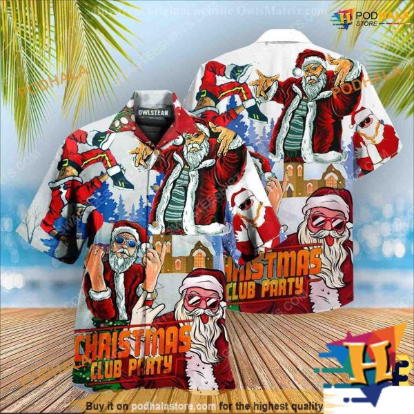 Santa DJ Club Party Aloha Shirt, Funny Christmas Gift Ideas