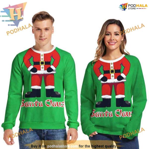 Santa Graphic 3D Xmas Sweatshirt 3D Hoodie, Funny Christmas Gifts