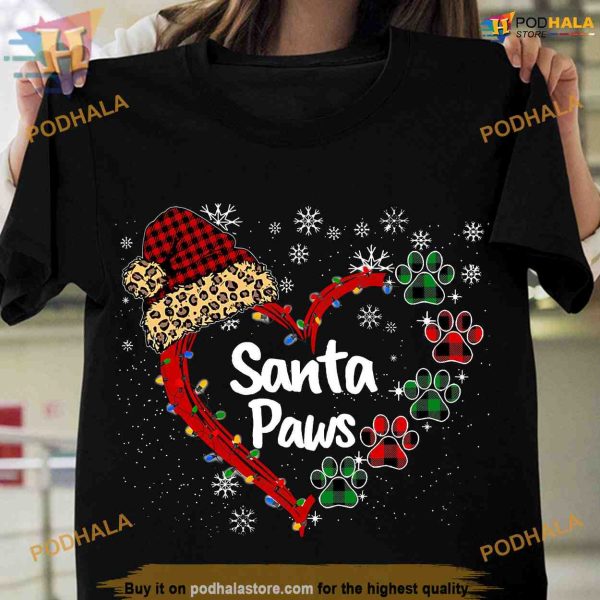 Santa Paws Dog Ugly Christmas Shirt, Family Funny Christmas Shirt