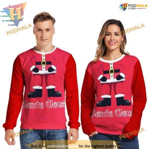 Santa Red 3D Christmas Sweatshirt 3D Hoodie, Creative Xmas Gifts