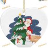 Santa & Snowman 2023 Heart Ornament, Cute Xmas Gifts for Children