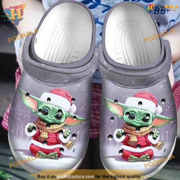 Santa Suit Baby Yoda Crocband Clogs, Funny Christmas Crocs for All