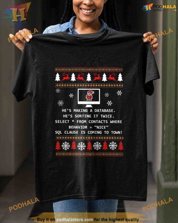 Santa Tech Job Humor Shirt, Funny Christmas Shirt For Family Geeks