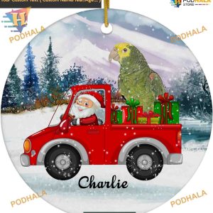 Santa with Amazon Parrot 2023 Ornament, Custom Family Christmas Decoration