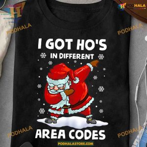 Santa's Area Code Christmas Shirt, Family Funny Christmas Shirt